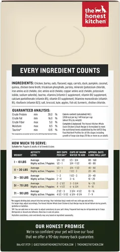 Vista 2 de The Honest Kitchen Human Grade Wholemade Alimento deshidratado para perros, alimento integral para perros, pollo y pato, 10 libras (hace 40 libras)