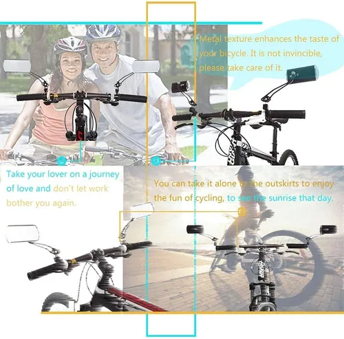 Vista 4 de Espejo retrovisor para manillar, 2 unidades, espejos de bicicleta para manillar, espejos de bicicleta para manillar para bicicleta eléctrica