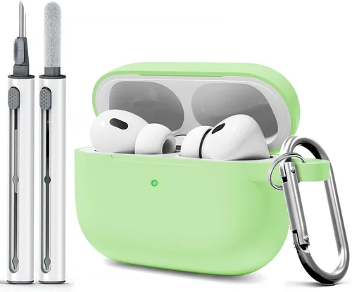 Vista 11 de Funda para AirPods Pro con kit de limpieza, funda de silicona suave para Apple AirPod Pro de 1ª/2ª generación, accesorios de funda AirPods Pro/Pro 2