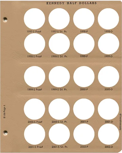 Vista 6 de Dansco US Kennedy Álbum de monedas de medio dólar con prueba 1964 - 2011 #8166