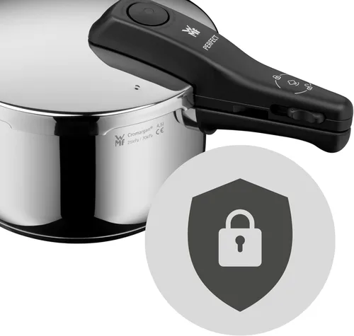 Vista 8 de WMF Olla a presión perfecta inducción 4,5 L, olla a presión, señal de cocción grande, 2 niveles de cocción, mango de tapa extraíble, acero