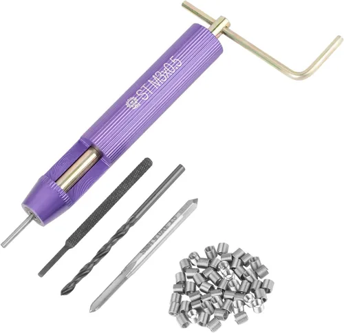 Kit de instalación de reparación de roscas de 50 piezas de acero inoxidable tipo helicoidal (M3 x 2D)