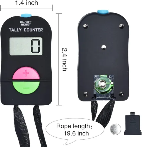 Vista 2 de VANVENE Contador electrónico de mano clicker, fácil de operar contador de cuentos, supermercado personas fluyen manual de sustracción de adición