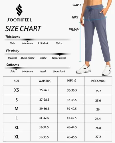 Vista 6 de Soothfeel Pantalones de golf para mujer con 4 bolsillos, elásticos 78, pantalones deportivos de trabajo para mujer