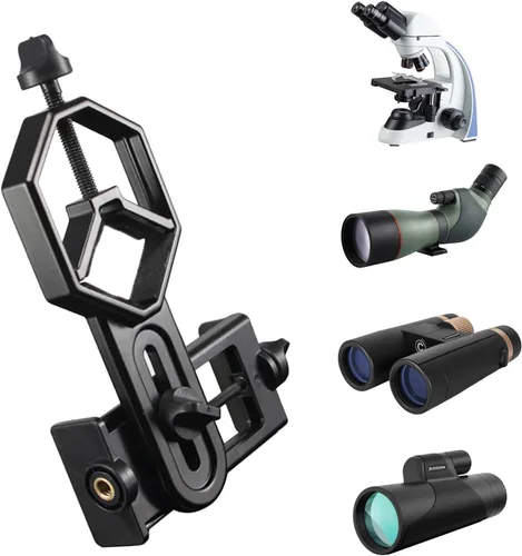 Soporte para adaptador de telescopio para smartphone, adaptador universal para telescopio, binoculares, monoculares, telescopios, microscopio,