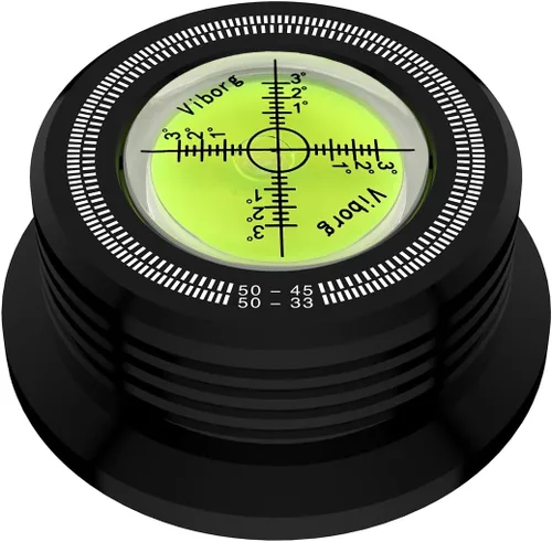 Viborg LP528B Estabilizador de Disco de Registro Phono LP, Nivel de Tocadiscos 50Hz, Negro, 280G (9.9 OZ) Pinza de Vinilo HiFi 3 en 1 con Velocidad