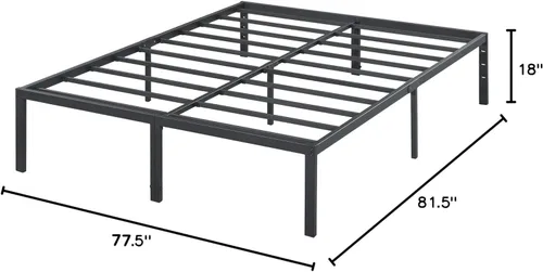 Vista 2 de Olee Sleep - Base de cama de plataforma de 18 pulgadas con listones de acero resistente, soporte antideslizante, de fácil montaje, base de colchón