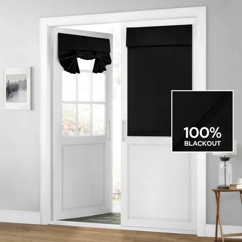 Vista 61 de HOMEIDEAS Cortinas 100% Opacas para Luces Laterales de Puerta Principal, Cubierta de Ventana de Puerta de Aula, Persianas de Privacidad