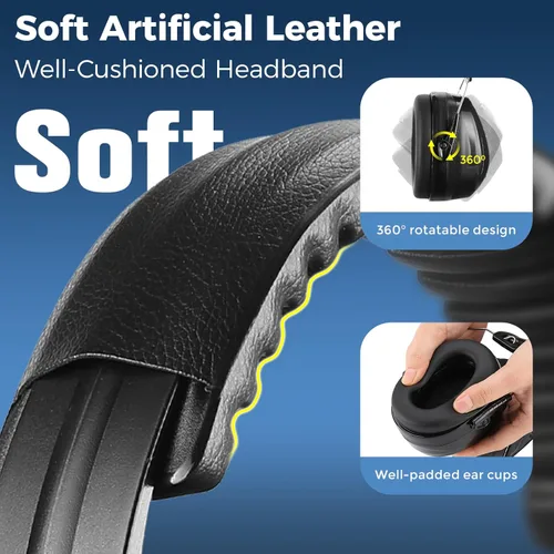 Vista 7 de ProCase - Orejeras de protección auditiva, auriculares de cancelación de ruido de seguridad NRR 32dB para adultos/adolescentes, orejeras sensoriales