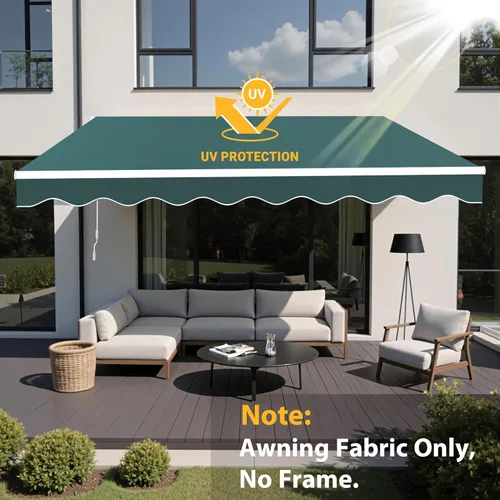 Vista 4 de MCombo Toldo de patio de 9.4 x 7.8 pies, toldo de repuesto de tela para toldos retráctiles (9.4 x 7.8 pies, verde)