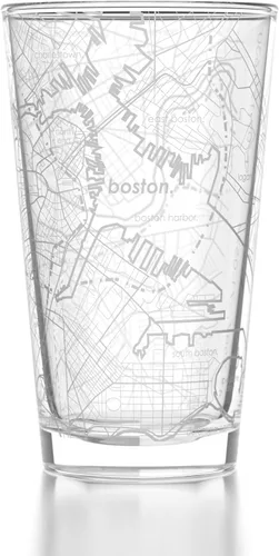 Vista 37 de Well Told Vaso de pinta grabado con mapa de Columbus Ohio, regalo de cerveza grabada (16 onzas, transparente) Pinta de mapa de la ciudad