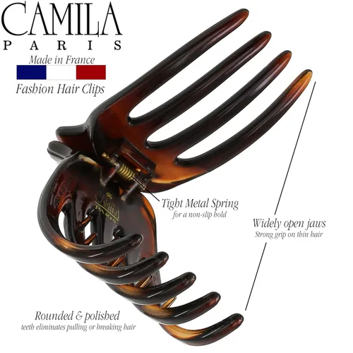 Vista 4 de Camila Paris CP3540 - Pinza para el cabello francesa para mujer, pinzas laterales para el cabello, pinzas para el cabello de 2 pulgadas para niñas