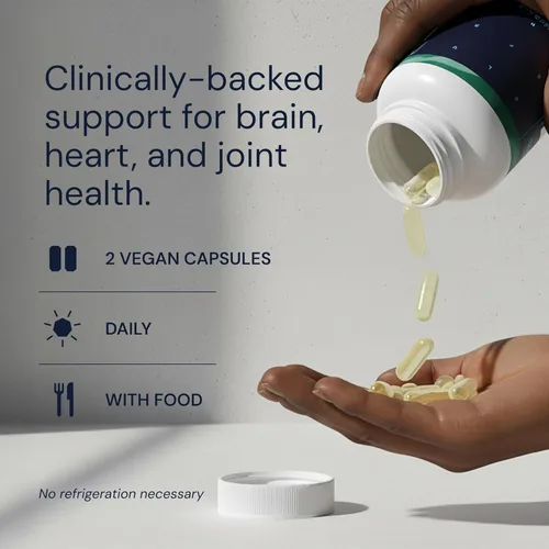 Vista 6 de Blueprint Bryan Johnson Omega-3 - Suplemento de Omega 3 vegano de algas con EPA/DHA - 800mg de Omega 3 de origen vegetal para el apoyo del cerebro
