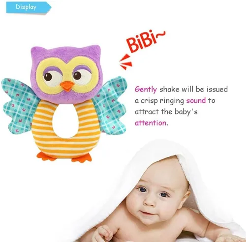 Vista 6 de teytoy Juguete de sonajero suave de búho por más de 0 meses