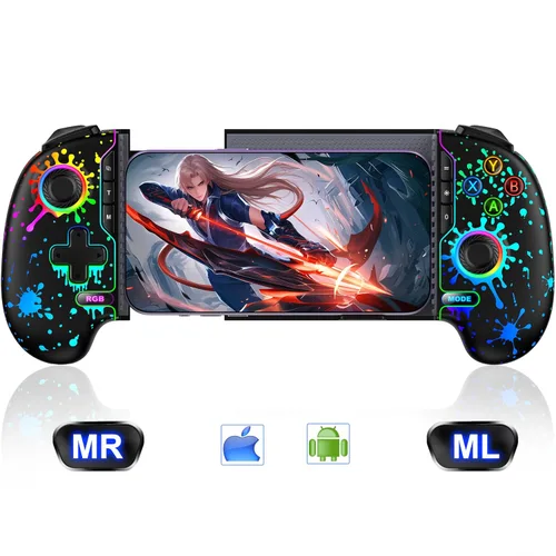 Vista 10 de AXYBCOOL Wireless Mobile Controller for iPhone & Android - Hall Effect Joystick, No Drift - Compatible with Xbox Game Pass, Steam Link, Call of