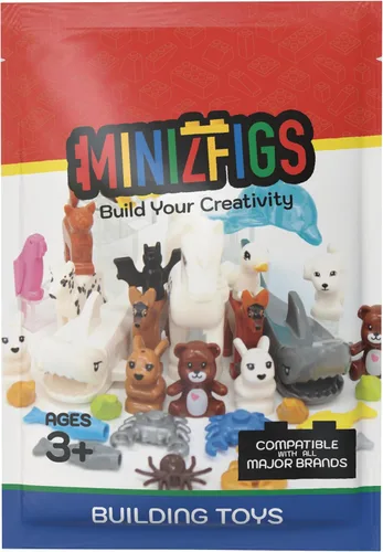 Vista 7 de Accesorios de comida, juguete de construcción, 83 piezas, variedad a granel, clásico, ciudad, granja, cocina, jardín, amigos, animales, bebidas