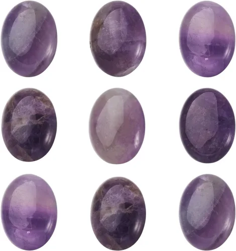 Vista 4 de Crafans Flat Back Gemstone Oval Cabochons Natural Stone Cabochons Healing Power Stone Chakra Crystal for Crafts DIY Jewelry Making Supplies