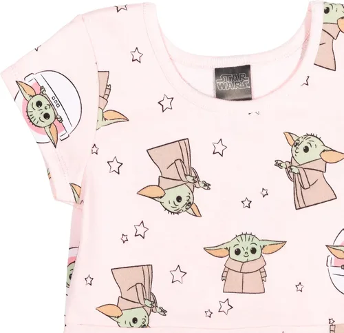 Vista 3 de STAR WARS Mandalorian - Vestido de rizo francés para niñas, Rosado