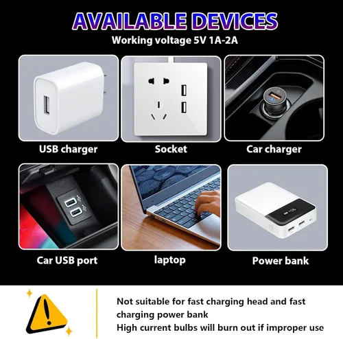 Vista 6 de 2 luces LED USB para automóvil, luces LED regulables al tacto, puerto USB, iluminación ambiental retro para automóvil, luces LED interiores