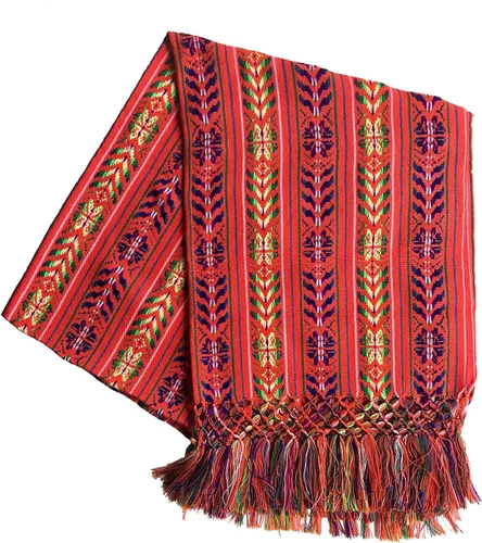 ALKIMIA INC Chal Rebozo colorido hecho a mano mexicano Naranja