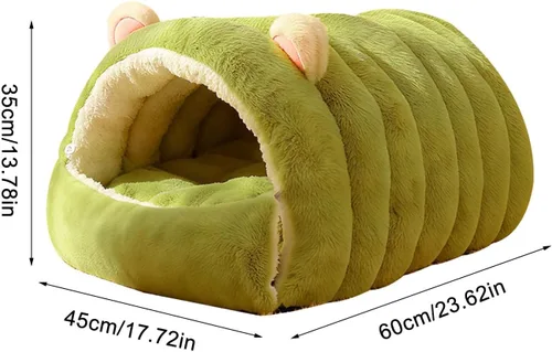 Vista 5 de Cat Bed Cave Washable Closed Small Kitten Bed Pet Calming Nest Covered Cat Cave - for Home Dorm Apartment Bedroom Living Room