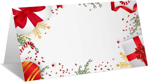 Vista 11 de Tarjetas editables con nombre – Paquete de 25 tarjetas de acompañante para fiesta de Navidad, boda o cena, fácil de plegar