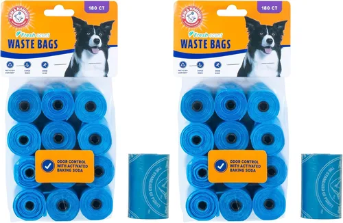 Vista 8 de Arm & Hammer Bolsas desechables de basura para perros y gatos fáciles de rasgar con bicarbonato de sodio activado, 180 bolsas de excrementos