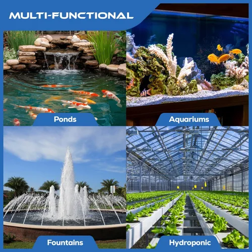 Vista 4 de Bomba de agua sumergible de 66 GPH - Acuarios, fuentes, hidroponía y bomba de estanque, elevación de 1.9 pies, 2.5 W