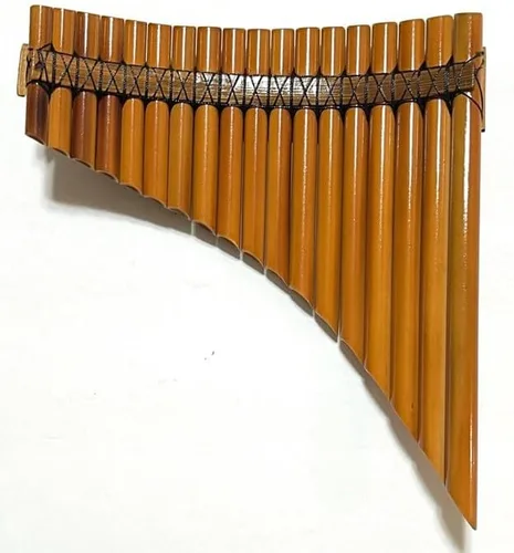 Vista 4 de Sartén de bambú Flute18 Tubos Nazca Lines Designs Tuned Mi Minor Case Incluido