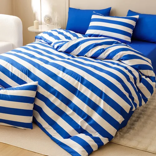 Vista 411 de CLOTHKNOW Juego de edredón de 3 piezas a cuadros color beige óxido, tamaño Full, juego de ropa de cama de cuadros edredón terracota con 2 fundas