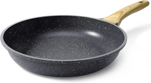 Vista 15 de GiPP - Sartén antiadherente de granito blanco de 8 pulgadas, sartén para tortilla con mango resistente al calor, compatible con todas las estufas