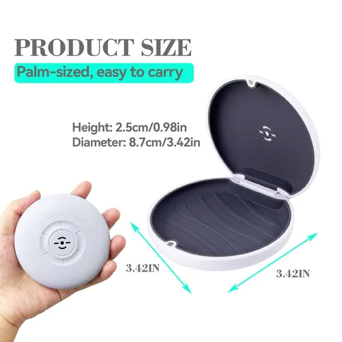 Vista 3 de Paquete de 2 fundas de retención, funda alineadora con orificios de ventilación, compatible con Invisalign, fundas protectoras bucales, portátiles