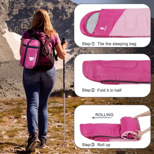 Vista 7 de GEERTOP Backpacking Sleeping Bag for Camping, Lightweight Sleeping Bags for Adults Kids Summer Warm Cold Weather Hiking Travel