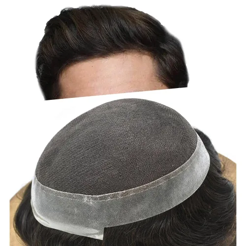 Toupee para hombres Piezas de cabello humano real Encaje suizo para hombres Toupee unidades de cabello humano europeo para hombres, postizos