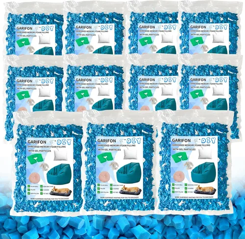 Vista 18 de Relleno para saco de boxeo de 5 libras, relleno de frijoles para almohada y puf, relleno de espuma viscoelástica triturada, relleno para saco