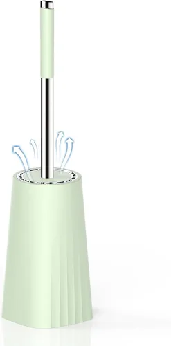 Vista 17 de SetSail Cepillo de Inodoro, Juego de Cepillo de Inodoro de Tamaño Compacto y Soporte para Baño con Mango de Acero Inoxidable, Cepillo Limpiador