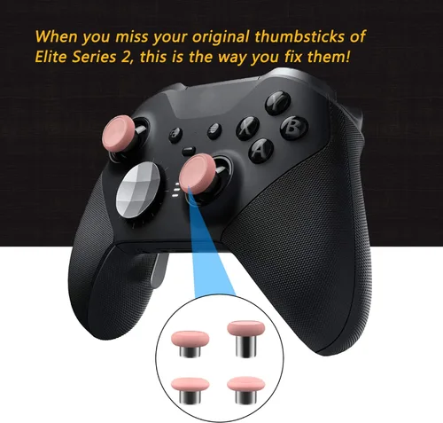 Vista 2 de Palancas de metal de repuesto para Xbox One Elite Controller Series 2 Modelo 1797, Elite Series 2 Core Controller (6-en-1-PaleOrange)