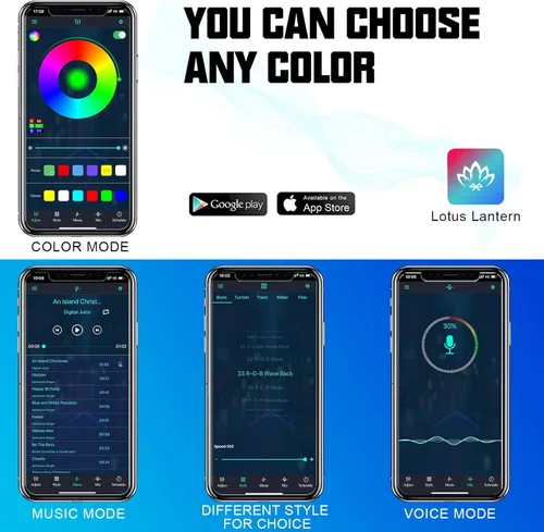 Vista 8 de Luces LED Rock Lights 8 Pods RGB Colorido Underglow Kit de luz de neón para tren de rodaje, IP 68 impermeable, control remoto con soporte