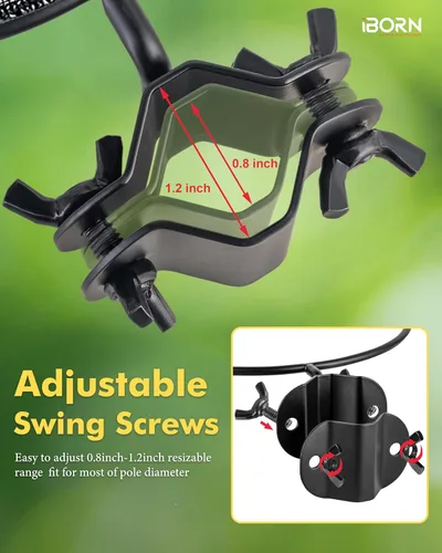 Vista 7 de iBorn Estación de Comederos para Pájaros Bandeja de Malla y Anillo para Soporte de Poste de 1", Accesorio Exterior para Comederos de Colibríes