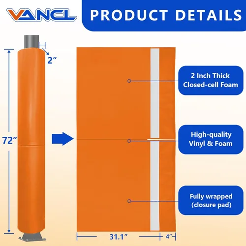 Vista 53 de Almohadilla de seguridad resistente para postes redondos de 3 a 5 pulgadas, impermeable y duradera, garaje, sótano, almohadilla de seguridad