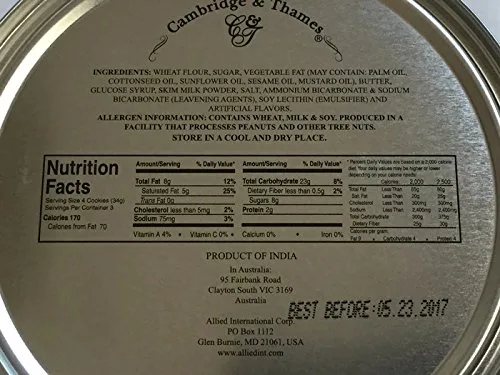Vista 4 de Cambridge & Thames Galletas de mantequilla estilo danés 4 onzas mini lata (1 lata)