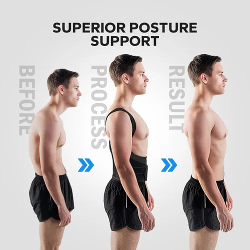 Vista 2 de Corrector de postura para hombres y mujeres, soporte ajustable para la parte superior de la espalda, cómodo soporte de hombro para alineación