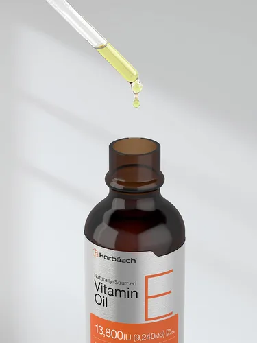 Vista 7 de Horbäach Aceite de vitamina E 13,800 UI 1 oz Suplemento líquido de origen natural Fórmula vegetariana, sin OMG y sin gluten