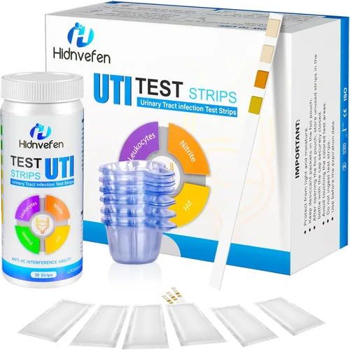 4 en 1 Tiras de prueba UTI, kit completo de prueba de infección del tracto urinario para uso en casa para mujeres, hombres y niños, prueba de orina