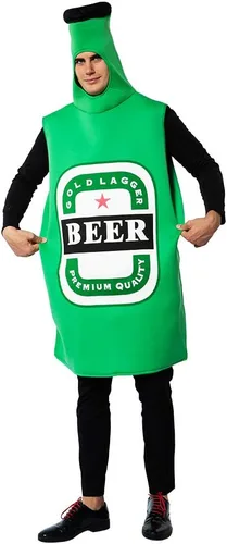 Vista 3 de EraSpooky - Disfraz de botella para hombre, disfraz de mascota del Oktoberfest, disfraz divertido de Halloween, disfraz divertido de comida divertida