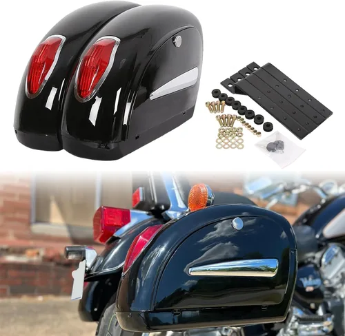 Vista 13 de ECOTRIC - Alforjas rígidas extendidas de 5 pulgadas para maletero, compatibles con todos los modelos Harley Davidson Road King Glide Softail Touring