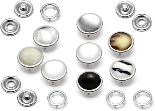 Vista 4 de CRAFTMEMORE 20 juegos de botones de perlas negras de 0.25 pulgadas (0.413 in) para camisa occidental (negro)