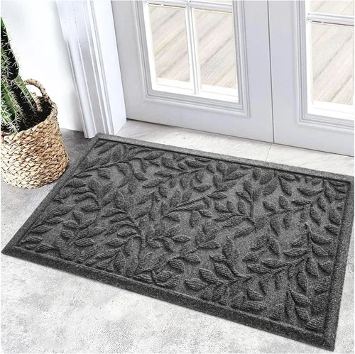 Vista 23 de Bulijojo Tapete de entrada frontal, duradero, resistente, tapete de bienvenida grueso, absorbente, de goma natural, antideslizante, fácil