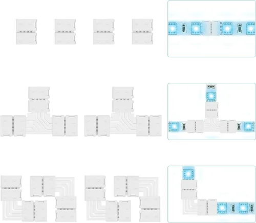 Vista 12 de VIPMOON - Conector de tira LED, de esquina en ángulo recto, 2835 3528