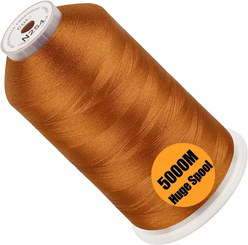 Vista 105 de New Brothread - Bobina única de 5000 m de hilo de poliéster para máquina de bordar 40WT para máquinas comerciales y domésticas - Rojo ámbar